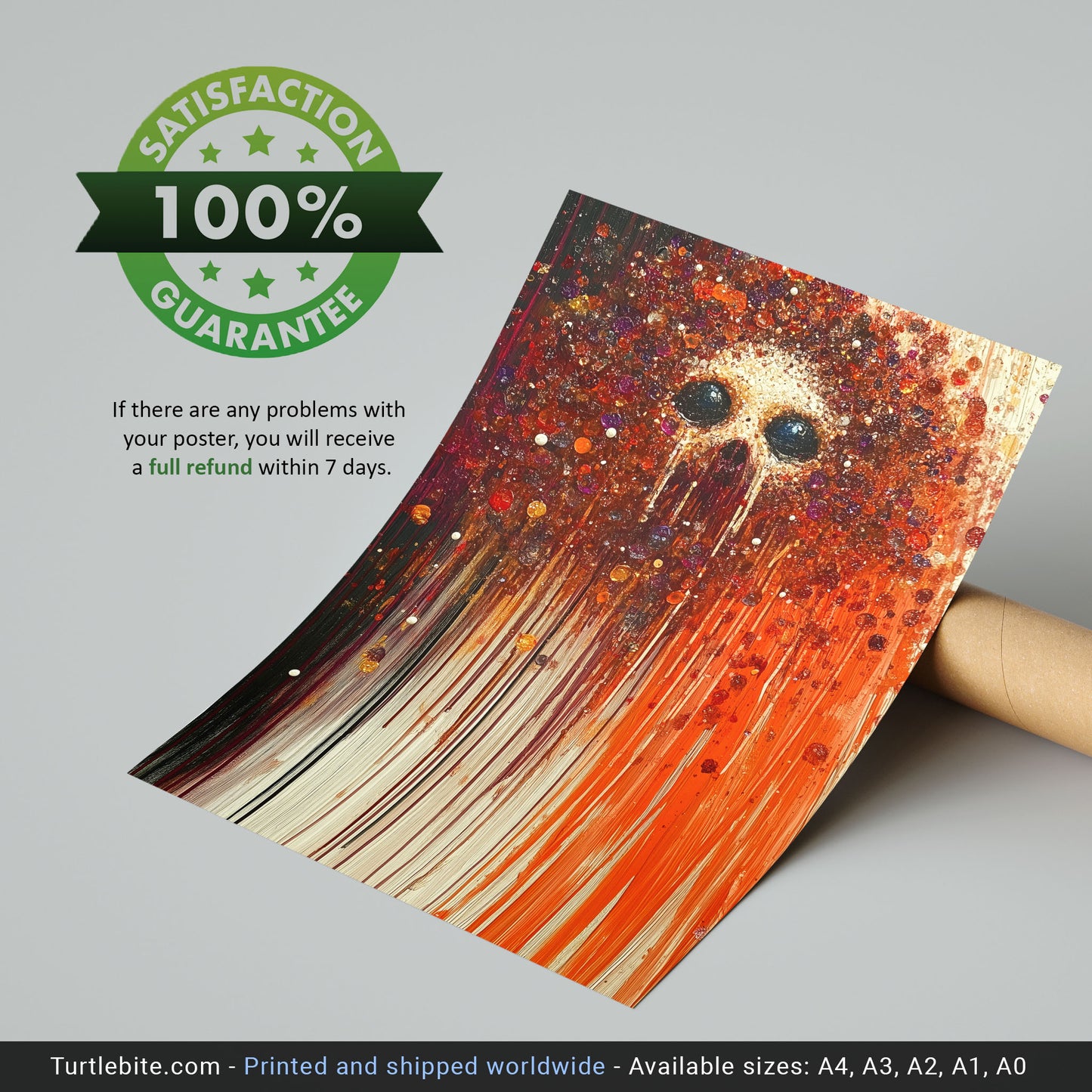 Dazzling Skull Art Print - Vibrant Splatter Oil Painting Poster - Colorful Sparkling Fine Art Print