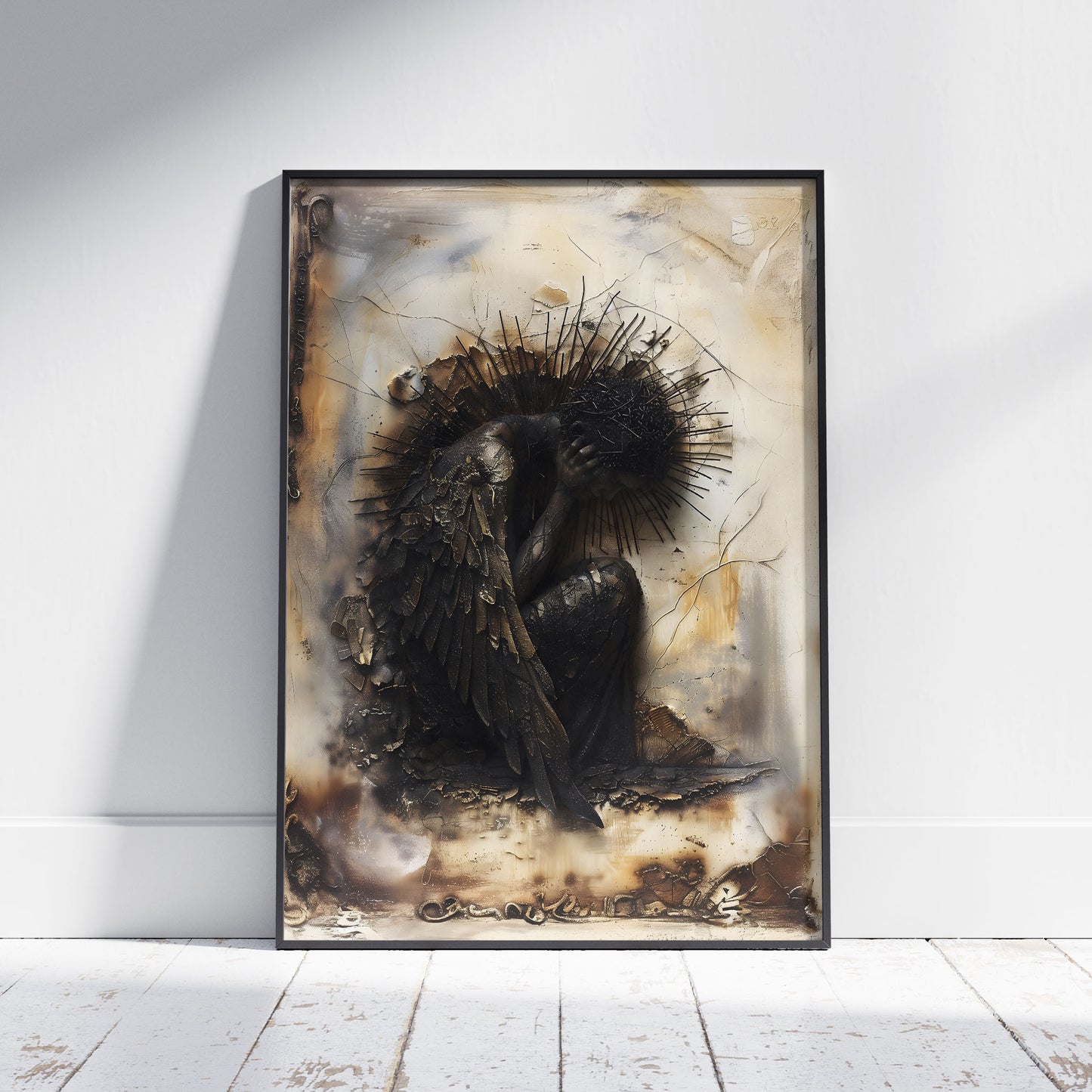 Fallen Angel Poster - Gothic Eerie Wall Art for Home Decor