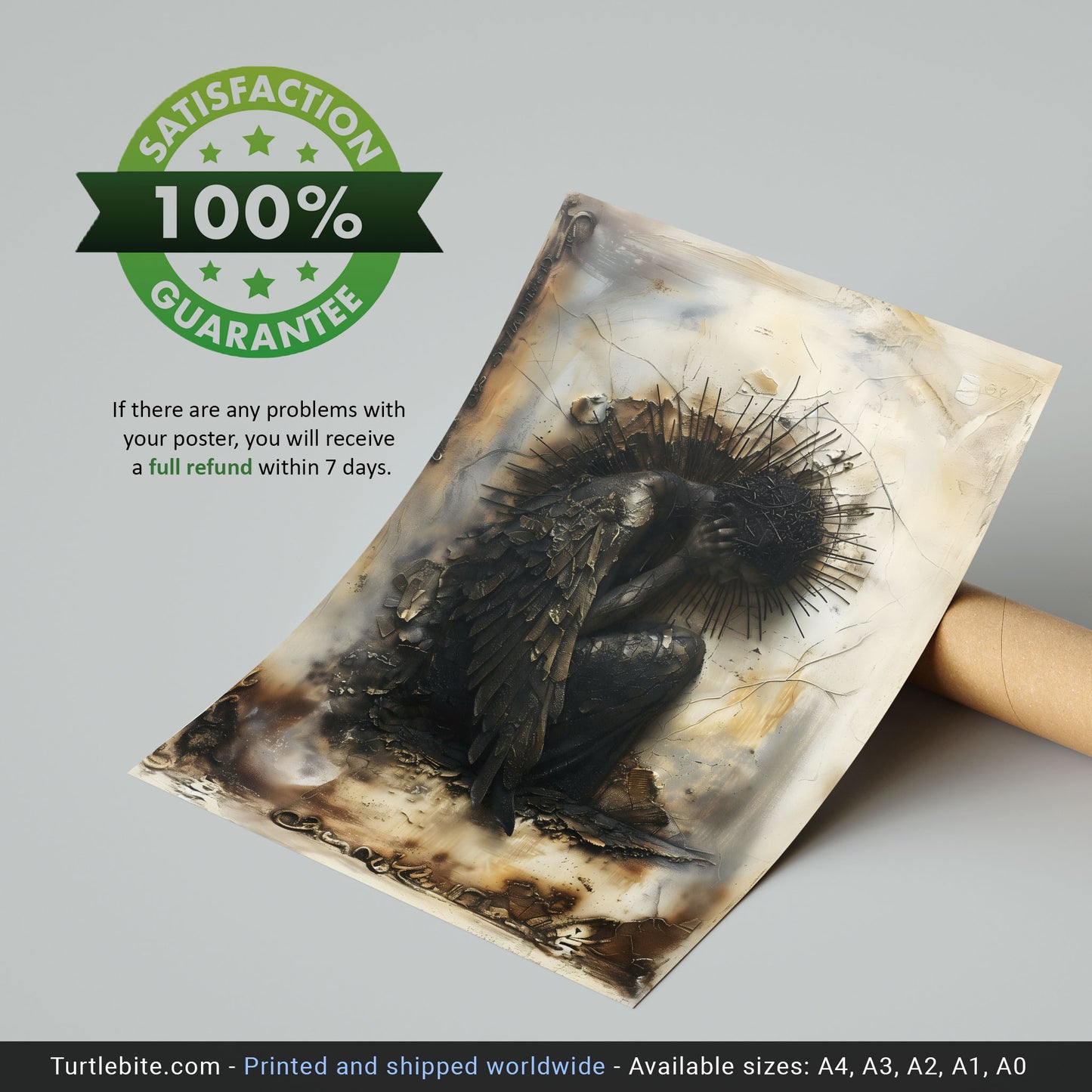 Fallen Angel Poster - Gothic Eerie Wall Art for Home Decor