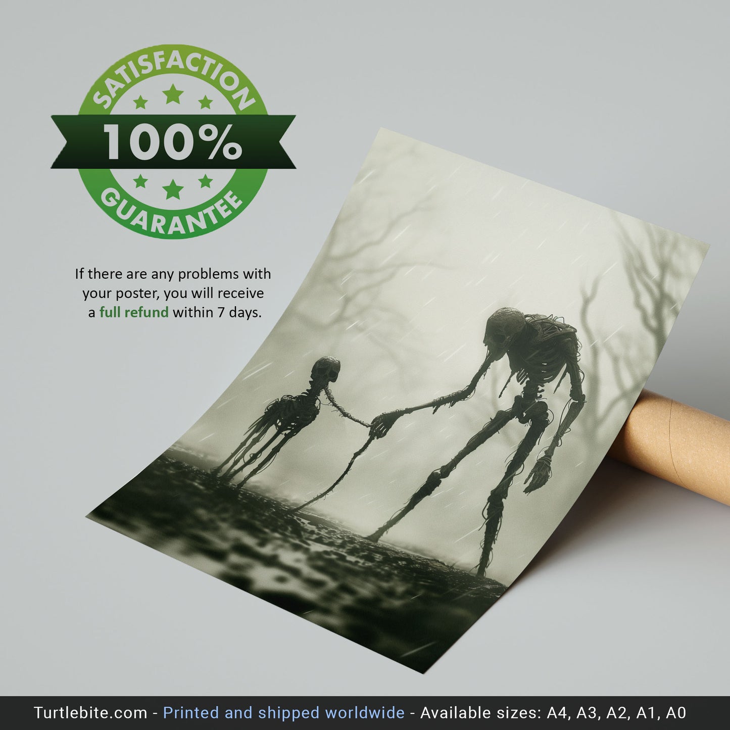 Rainy Wall Art featuring Creepy Walking the Dog - Spooky Decor for Dog Lovers
