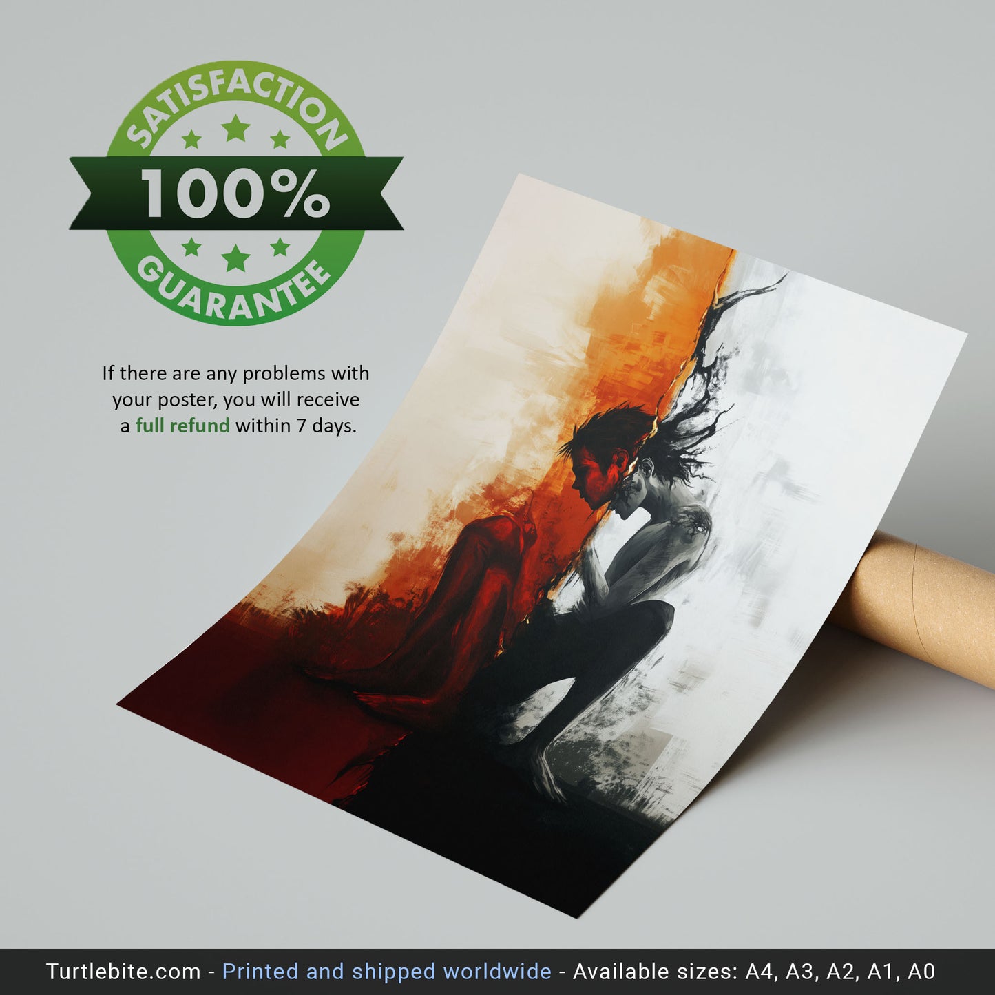 Schizophrenia Wall Art Painting, Basement Poster Print, Dark Aesthetic Oil Painting Poster