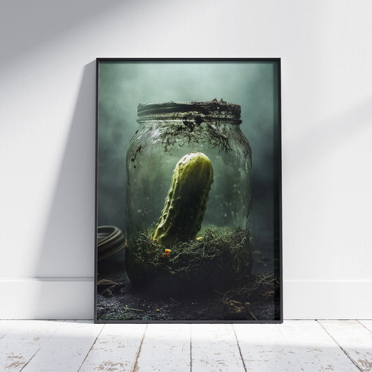 The Last Cucumber Poster Print, Quirky Dark Wall Art Poster, Ghostly Kitchen Decor