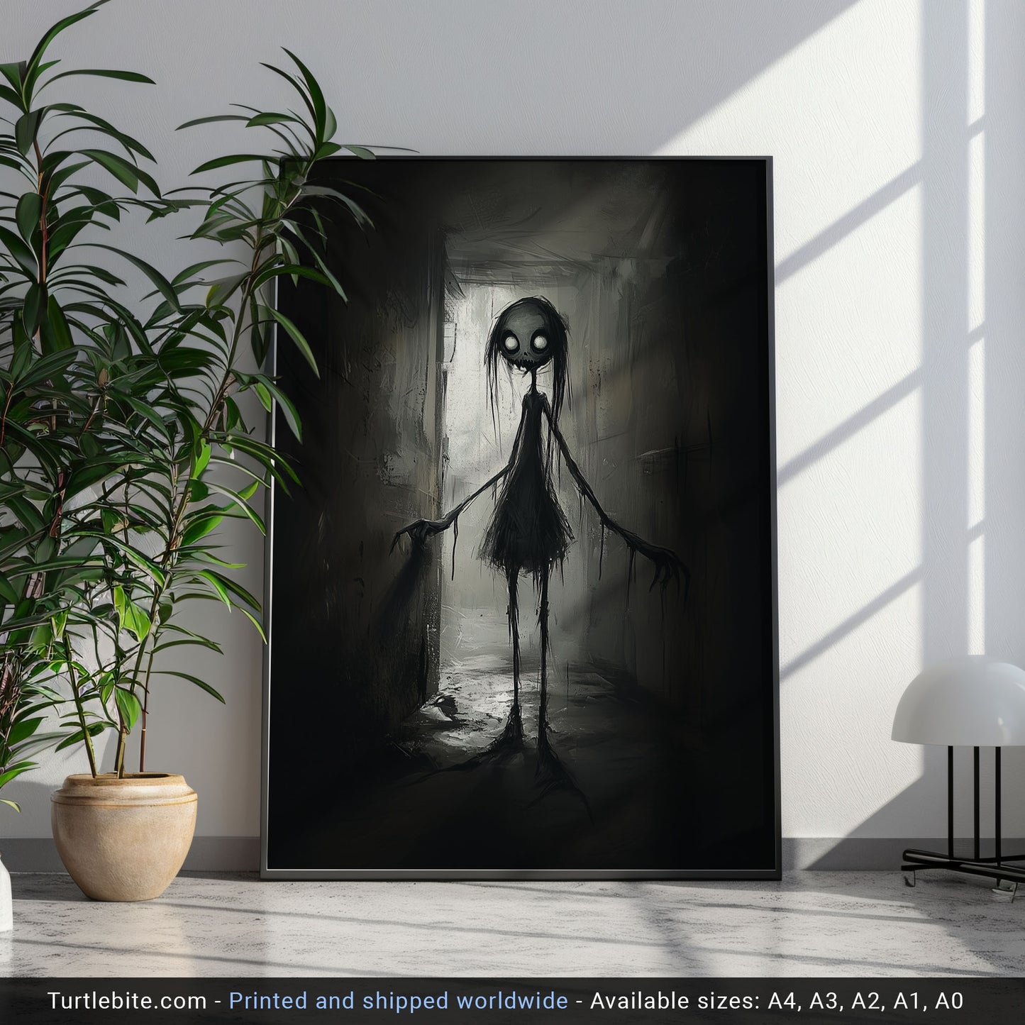 Little Lost Girl Painting Poster, Spooky Horror Wall Decor, Weird Art Painting