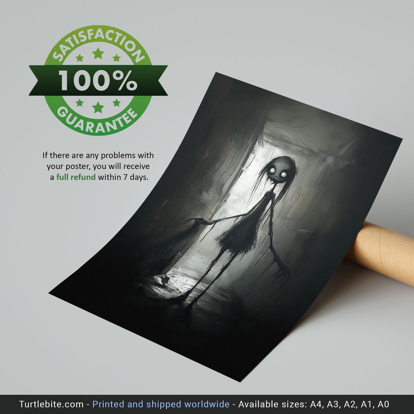 Little Lost Girl Painting Poster, Spooky Horror Wall Decor, Weird Art Painting