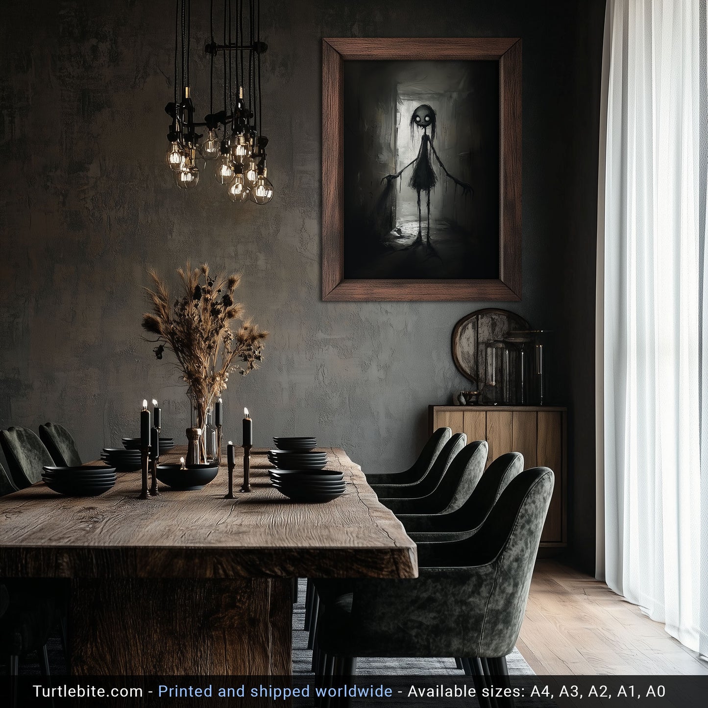 Little Lost Girl Painting Poster, Spooky Horror Wall Decor, Weird Art Painting