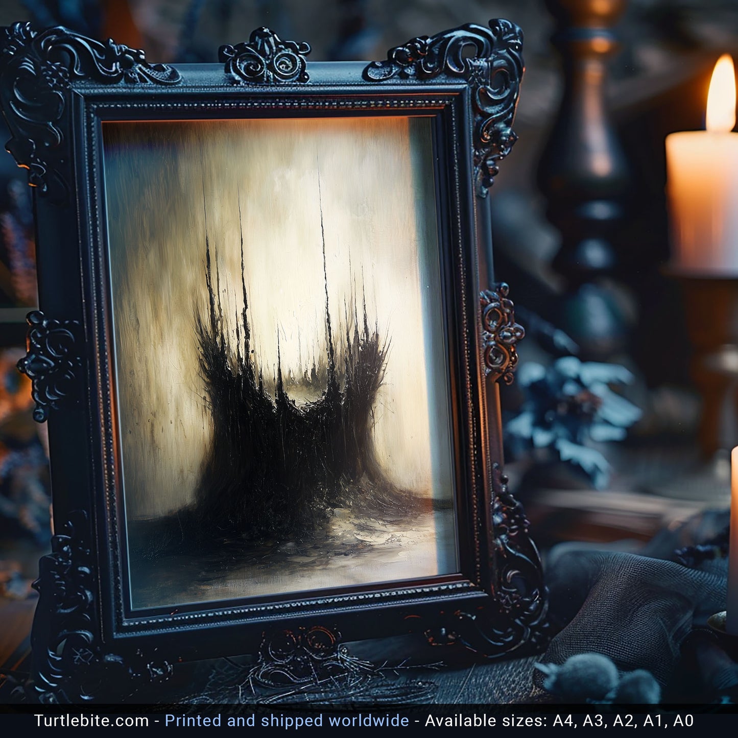 Abstract Gothic 'The Nest' Poster, Dark Art Print, Moody Creepy Wall Art, Victorian Home Decor
