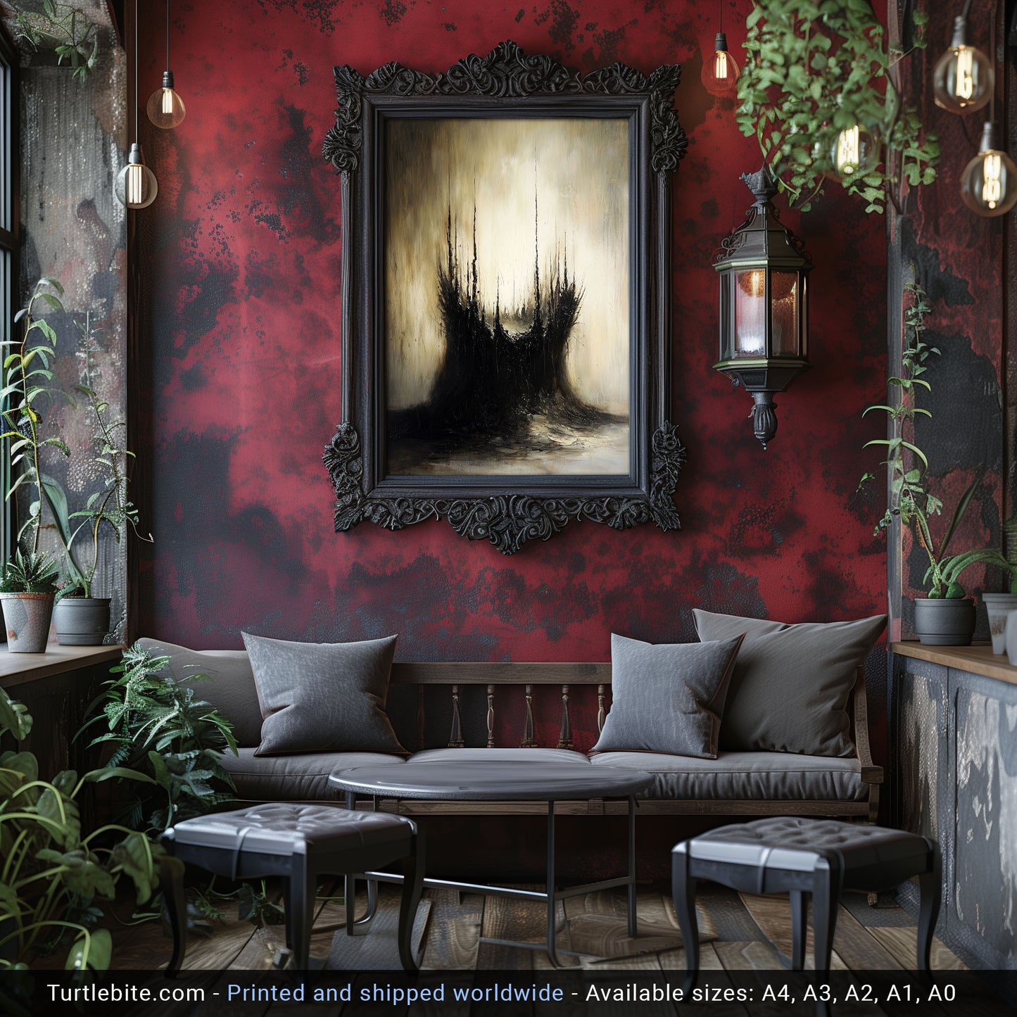 Abstract Gothic 'The Nest' Poster, Dark Art Print, Moody Creepy Wall Art, Victorian Home Decor