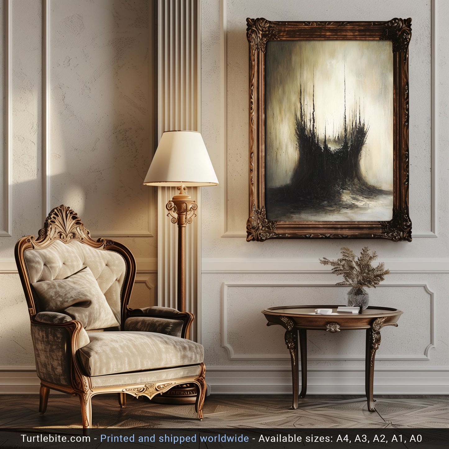 Abstract Gothic 'The Nest' Poster, Dark Art Print, Moody Creepy Wall Art, Victorian Home Decor