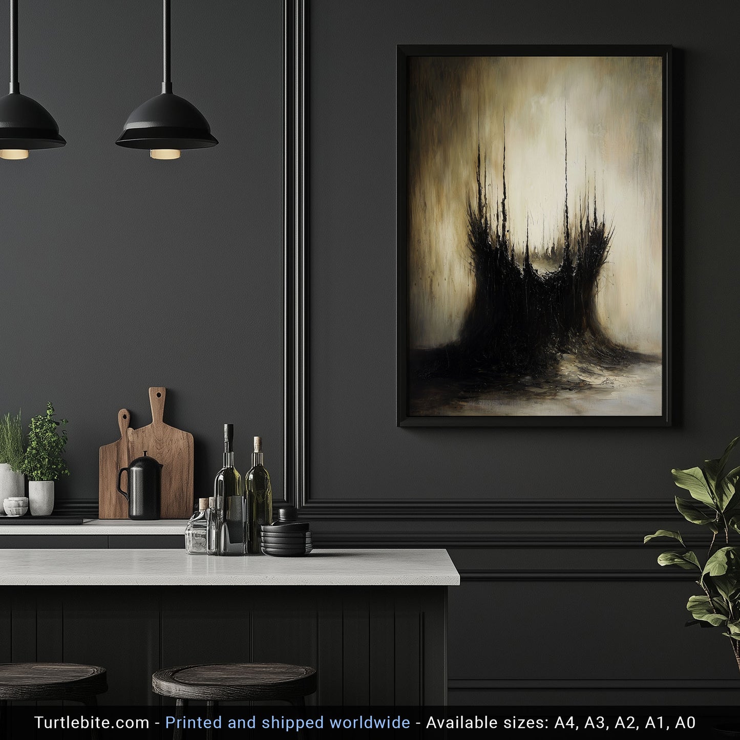 Abstract Gothic 'The Nest' Poster, Dark Art Print, Moody Creepy Wall Art, Victorian Home Decor