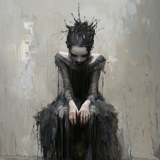 The Forgotten Princess Gothic Painting, Dark Moody Wall Art, Victorian Witchcraft Print, Dark Fantasy Artwork