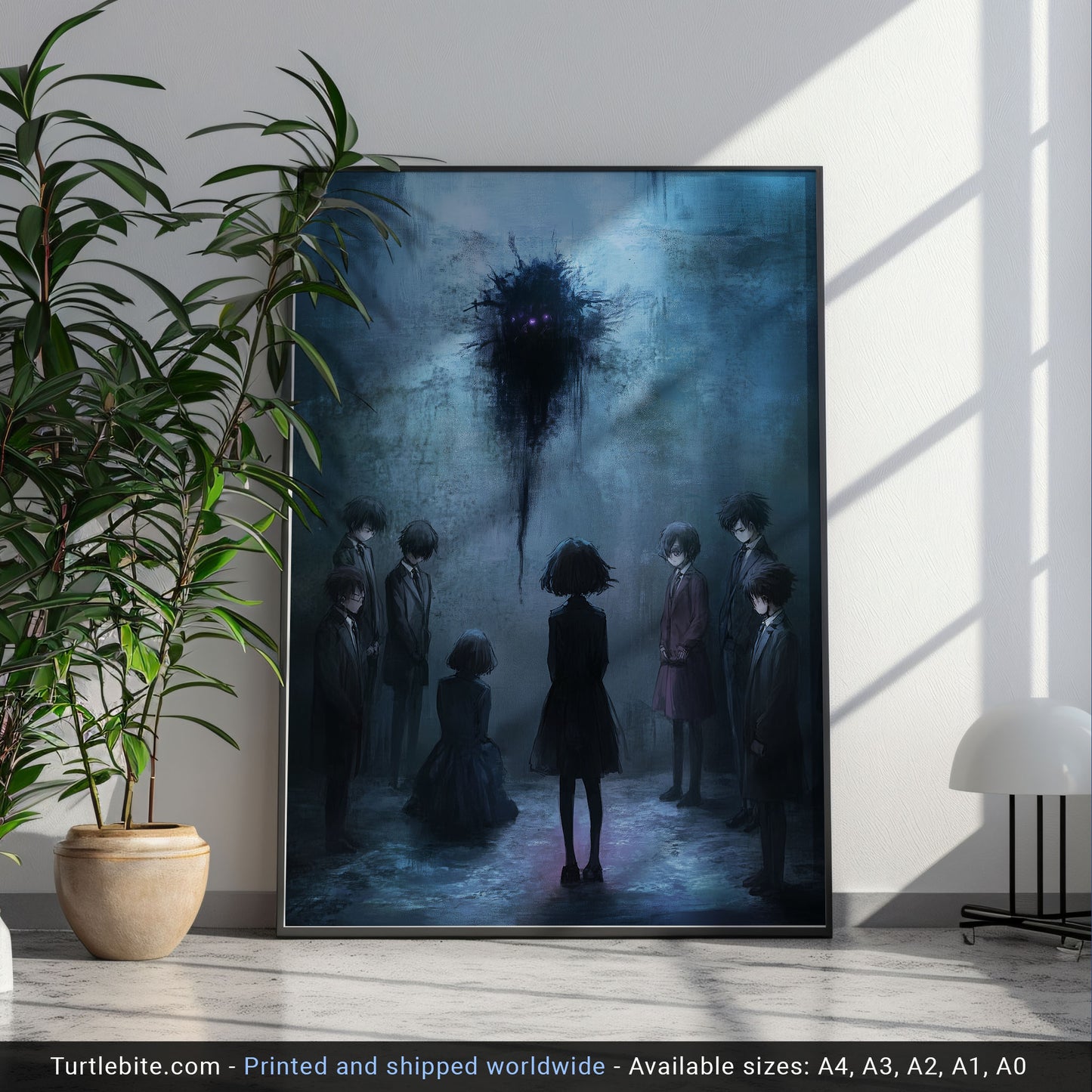 High-resolution digital illustration featuring a captivating blend of dark academia and manga style, with intricate details, expressive characters, and dramatic lighting.