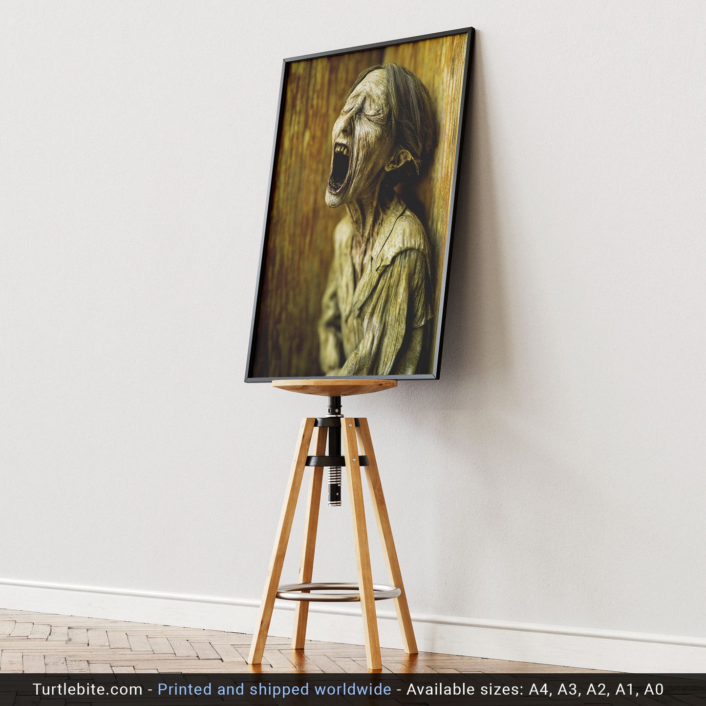 Woman in Deep Pain Poster, Dark Agony Wall Art, Horror Artwork, Disturbing Decor, Unsettling Print