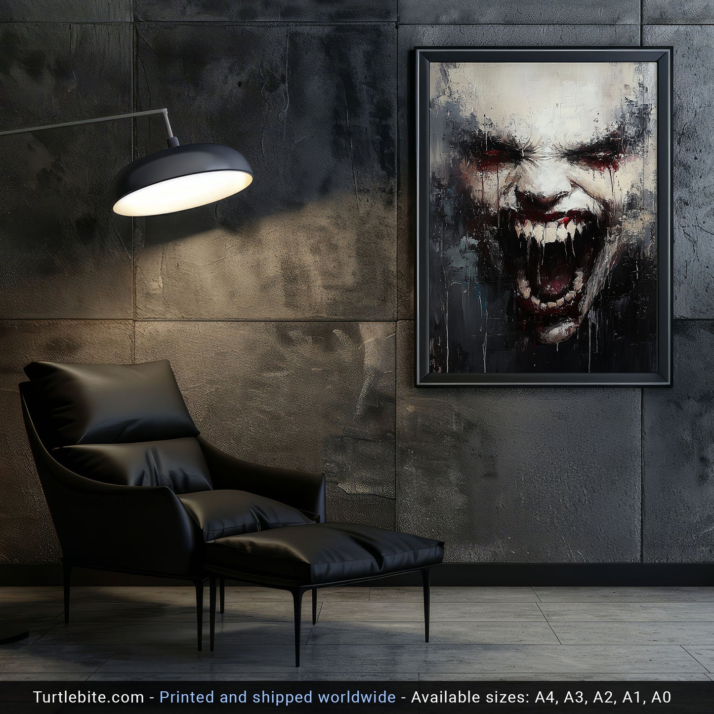 Devilish Grimace Poster Print, Diabolical Face Painting, Scary Pictures, Horror Artwork, Gothic Wall Art, Creepy Stuff