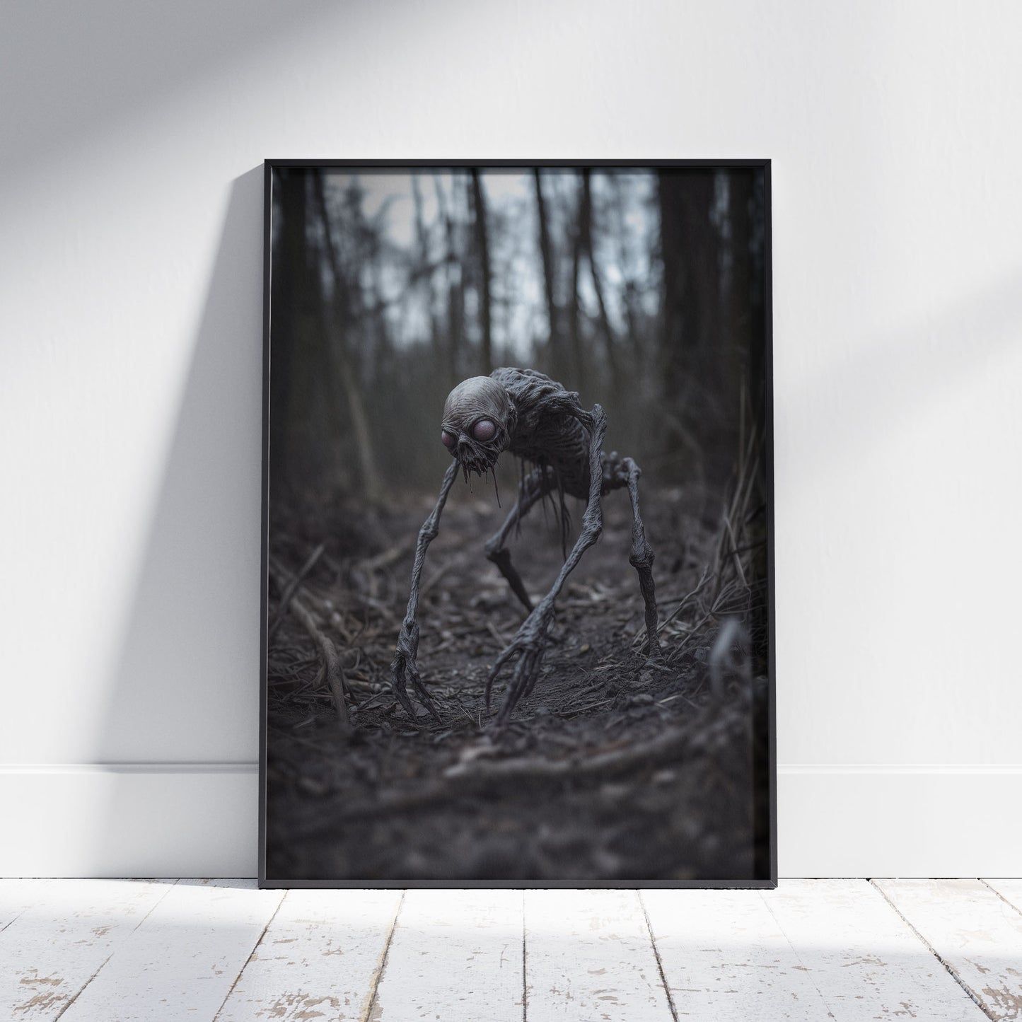 Creature in the Dawn Poster, Horror Artwork, Spooky Decor, Halloween Print