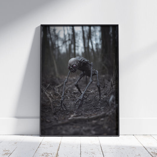 Creature in the Dawn Poster, Horror Artwork, Spooky Decor, Halloween Print