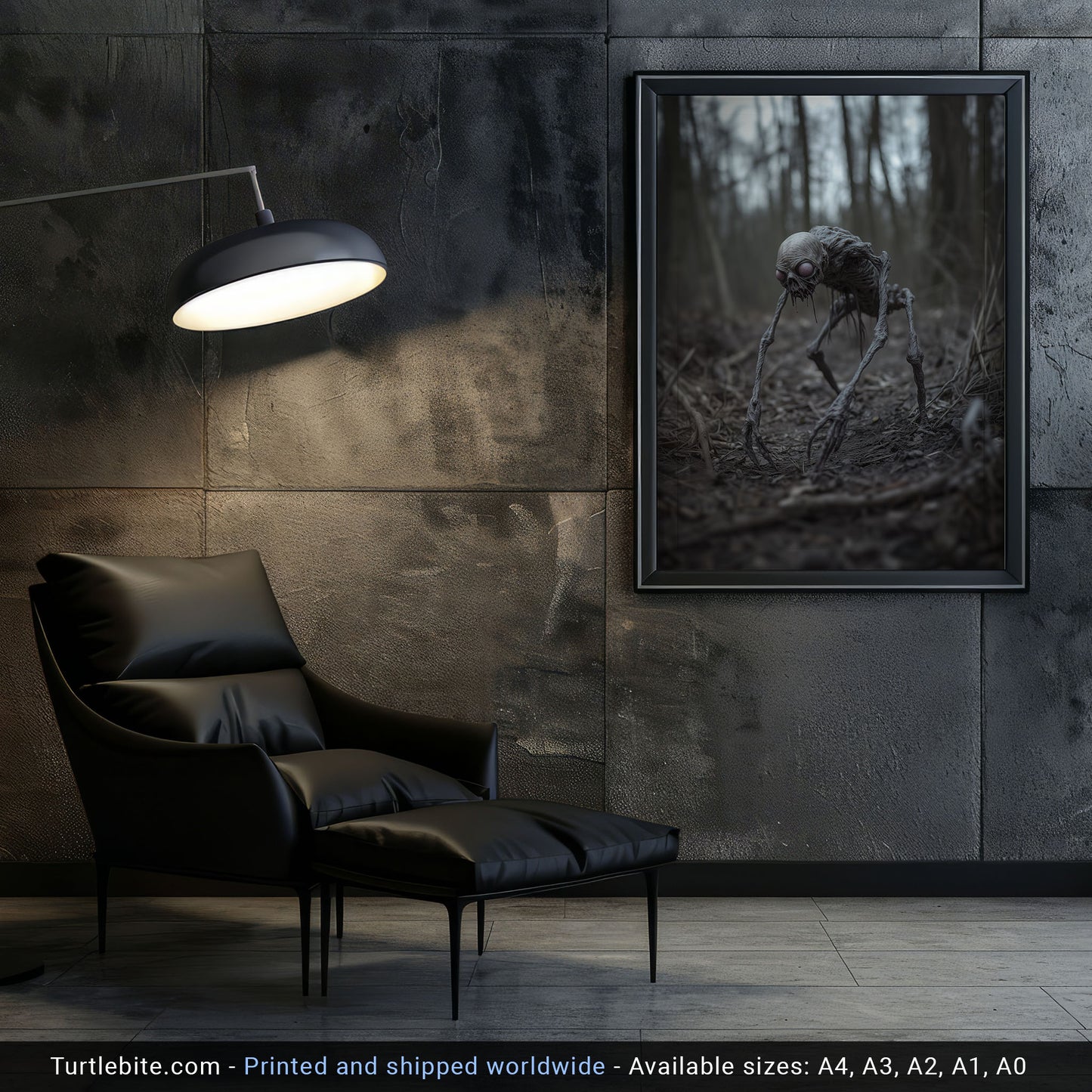 Creature in the Dawn Poster, Horror Artwork, Spooky Decor, Halloween Print
