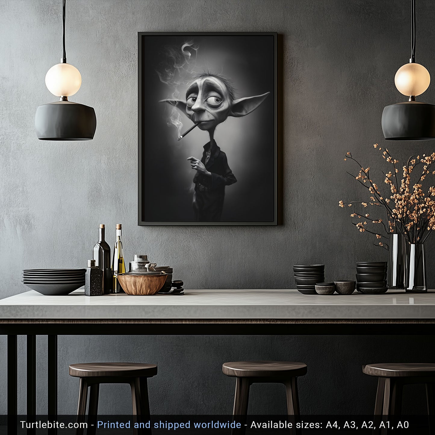 The Weary Goblin | Dark Fantasy Noir Art Print