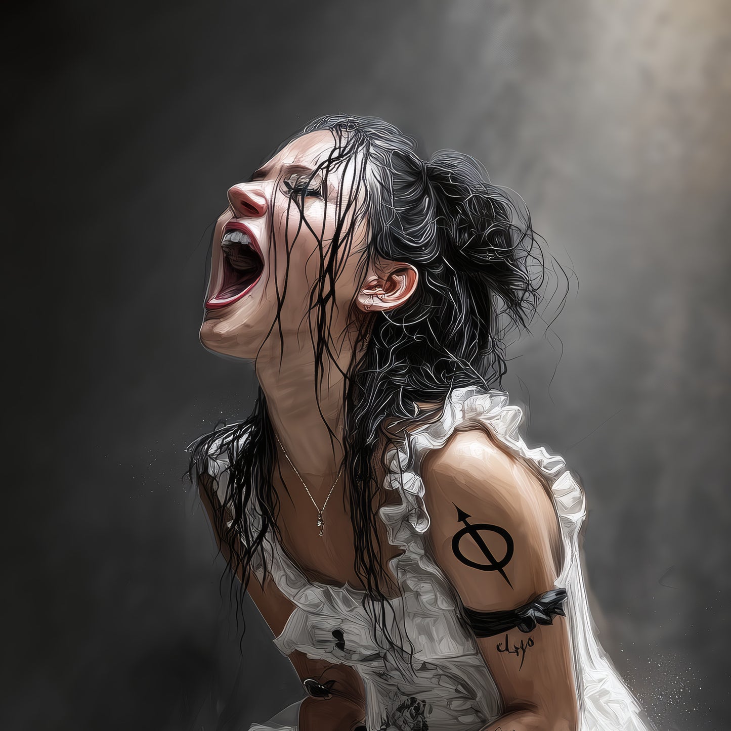 Dark Feminine Emotional Poster, Grunge Alternative Wall Decor
