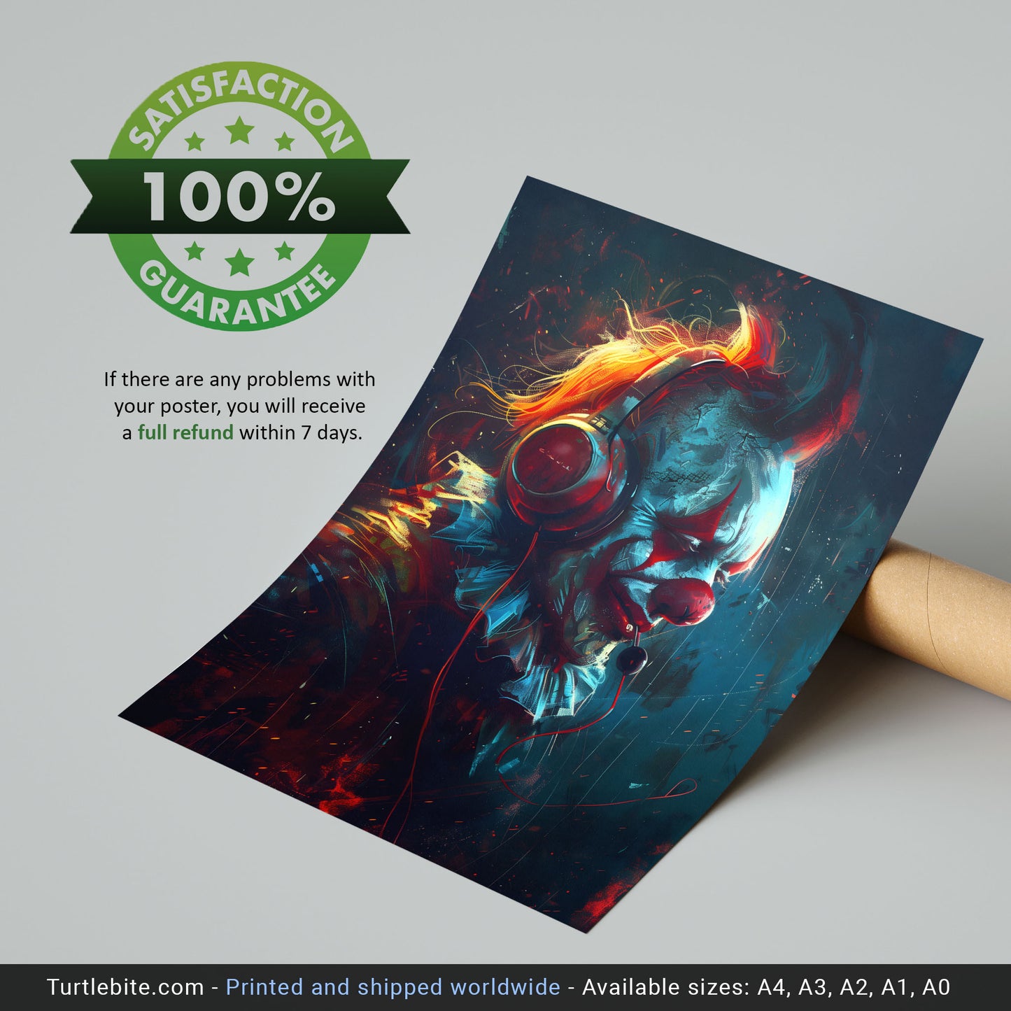 Spooky Clowncore Art for Gothic Aesthetic Decor - Dark Wall Poster