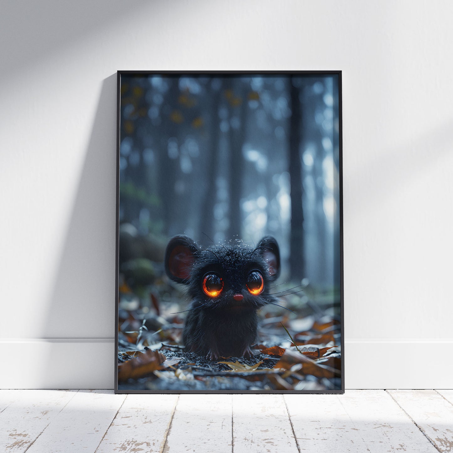 Cute Little Creepy Creature in Dark Forest - Gothic Wall Art
