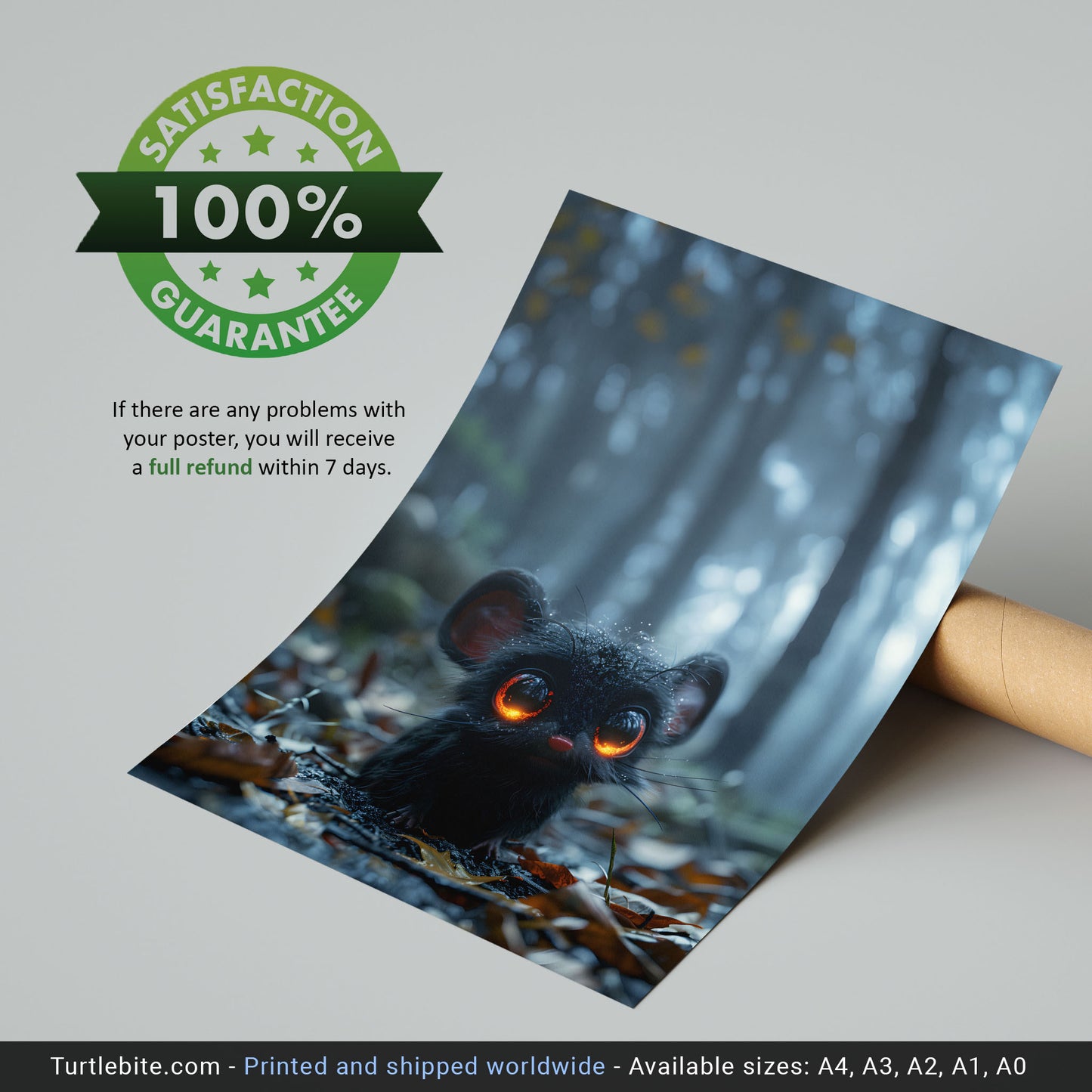 Cute Little Creepy Creature in Dark Forest - Gothic Wall Art