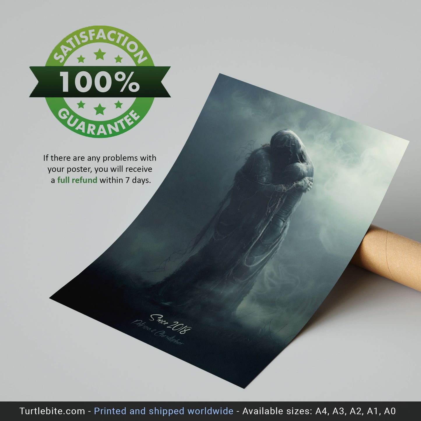 Personalizable Dark Eternal Love Poster, Romantic Moody Art Print for Occasions like Weddings and Anniversaries