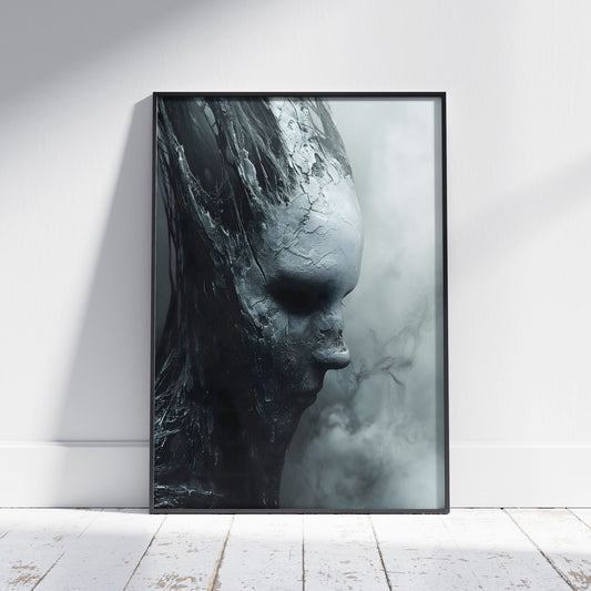 Gothic Face Off Poster: Creepy Wall Art for Dark Decor