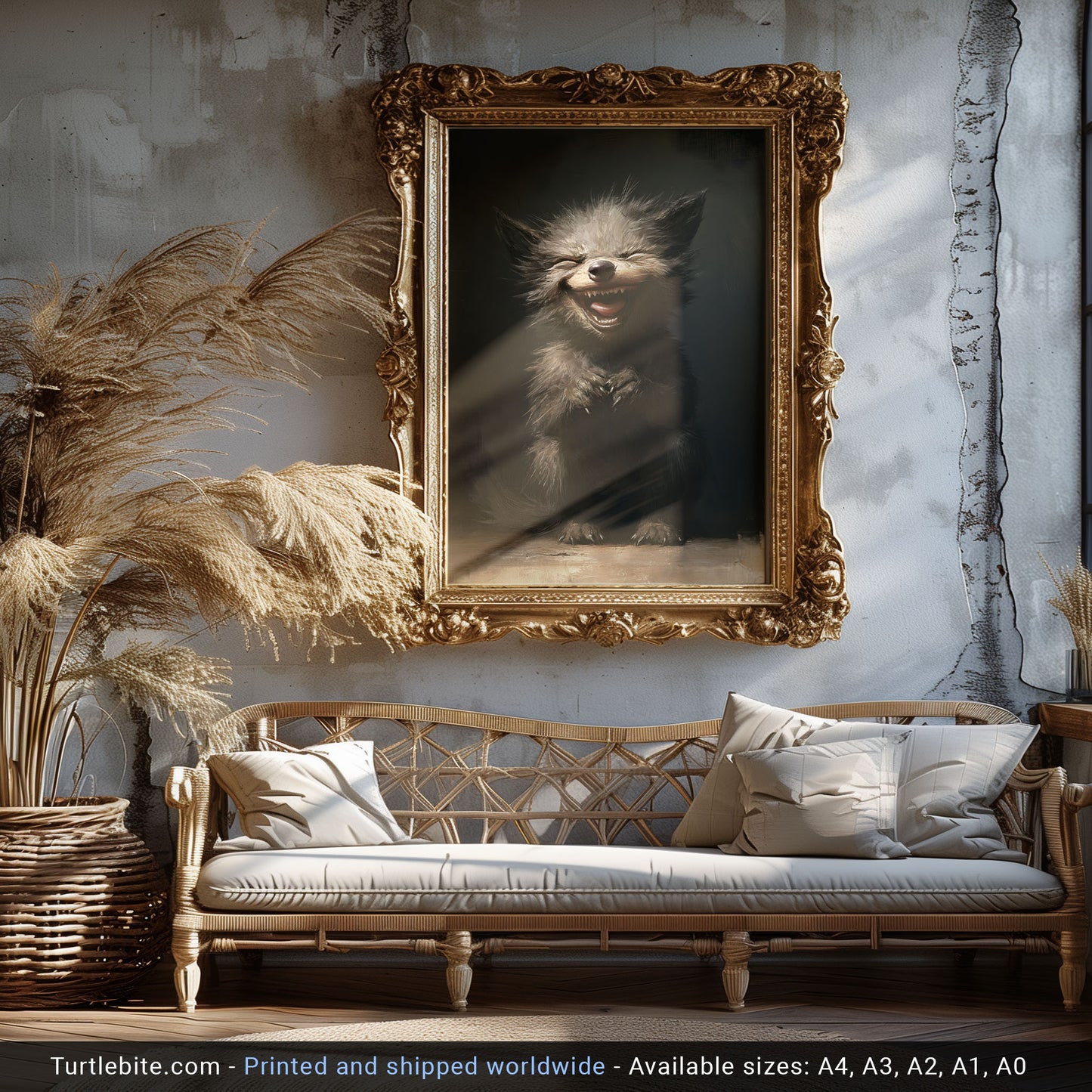 Adorable Werewolf Baby Print, Gothic Creepy Cute Wall Art