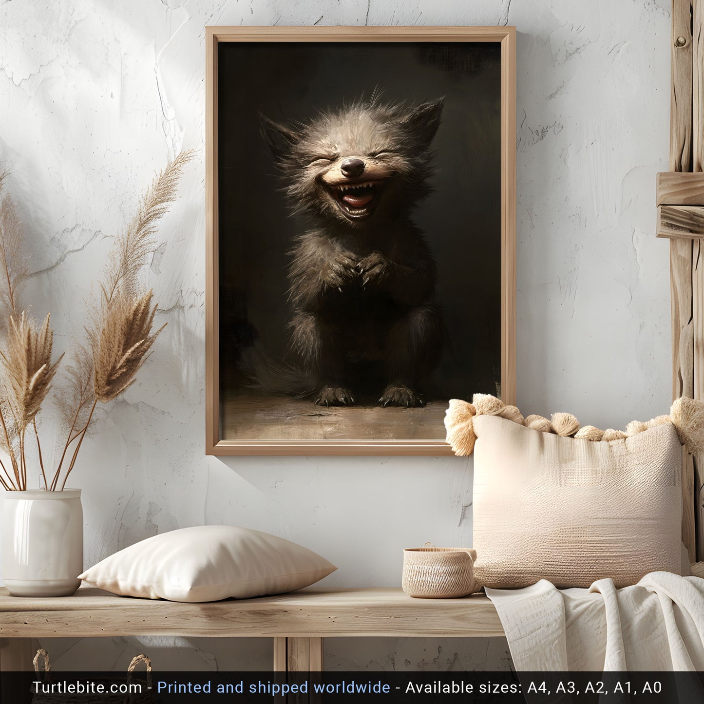 Adorable Werewolf Baby Print, Gothic Creepy Cute Wall Art
