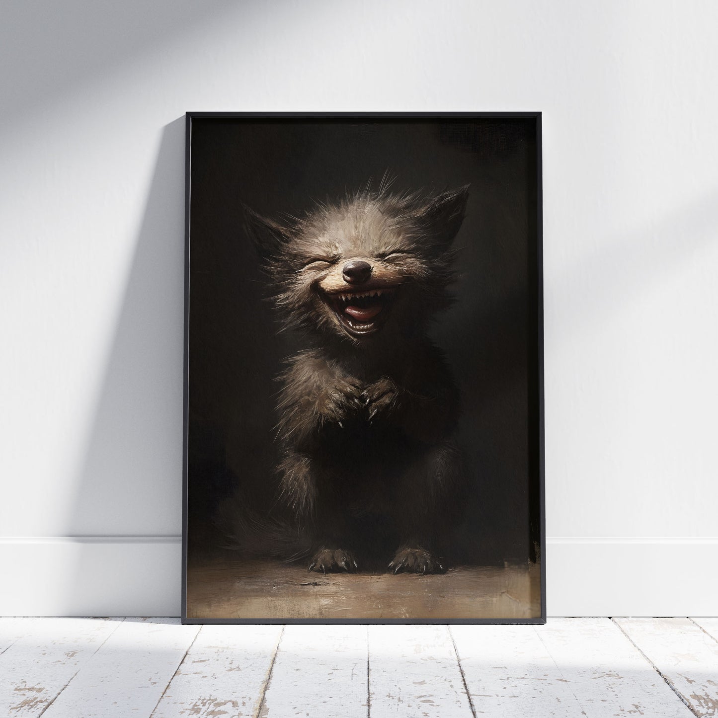 Adorable Werewolf Baby Print, Gothic Creepy Cute Wall Art