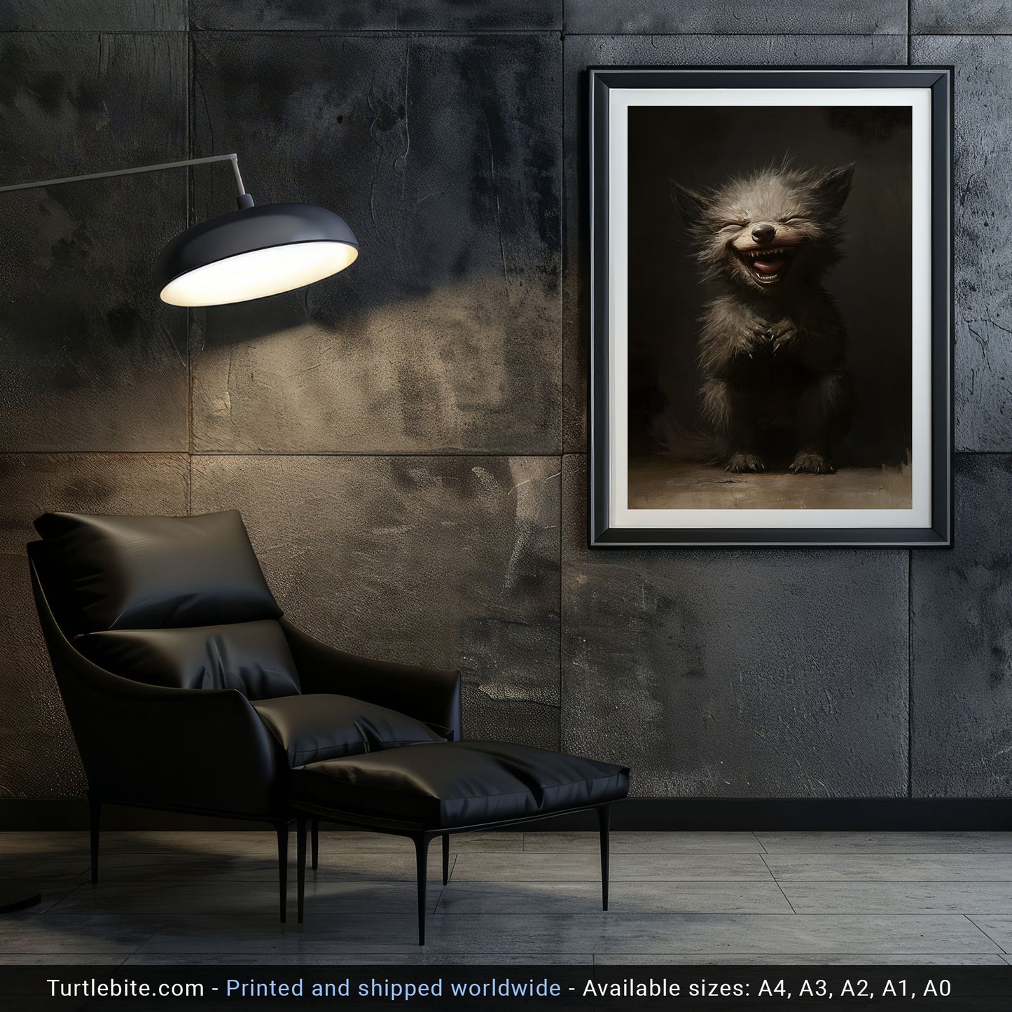 Adorable Werewolf Baby Print, Gothic Creepy Cute Wall Art
