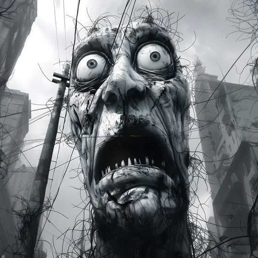 Eerie Wall Art - 'Look, There, It's Coming' Gothic Poster Print, Horror Artwork, Creepy Art