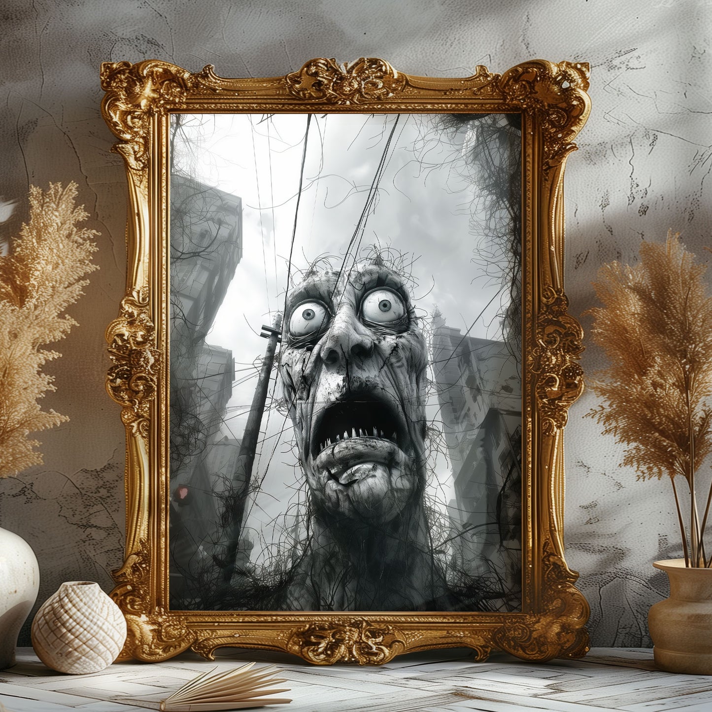 Eerie Wall Art - 'Look, There, It's Coming' Gothic Poster Print, Horror Artwork, Creepy Art