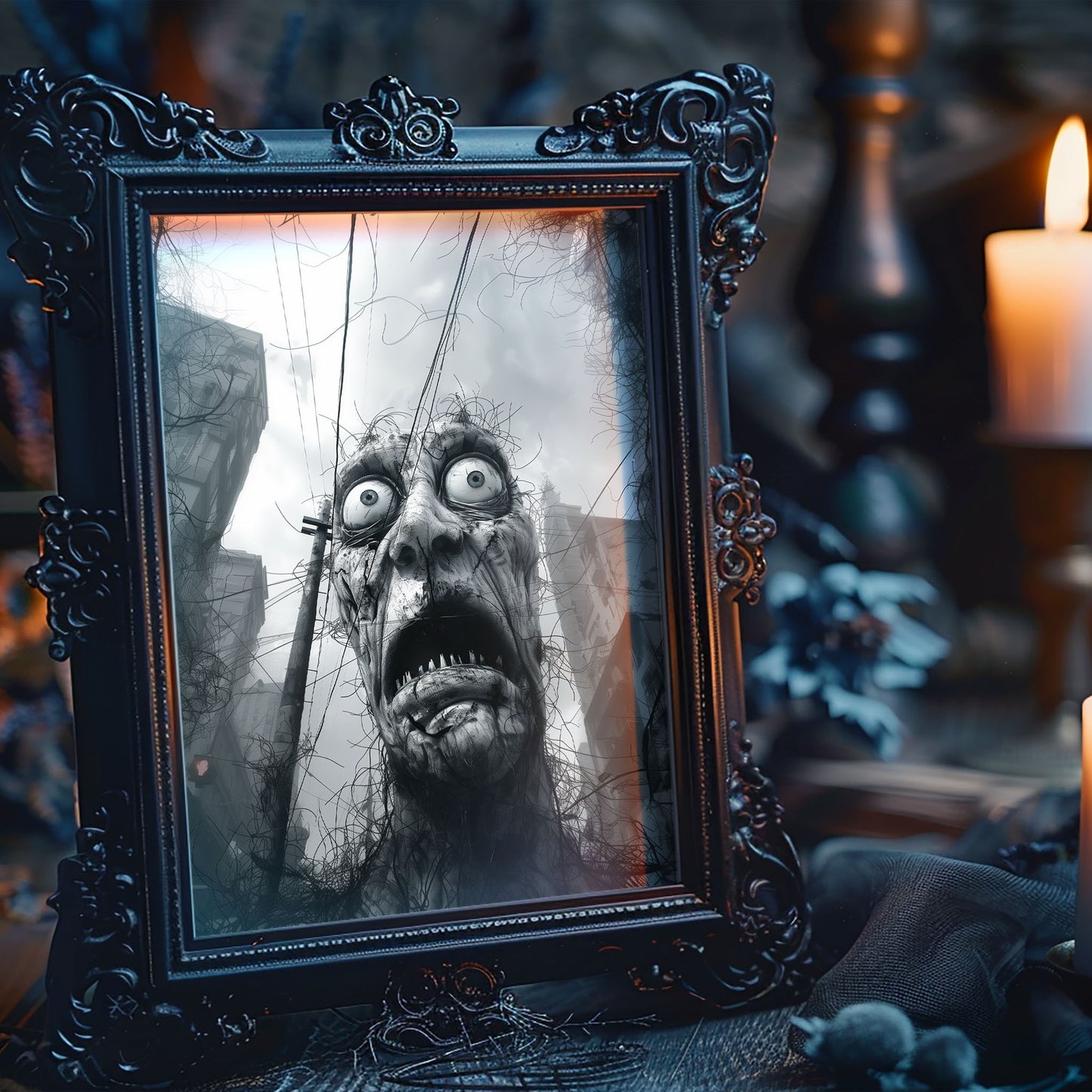Eerie Wall Art - 'Look, There, It's Coming' Gothic Poster Print, Horror Artwork, Creepy Art