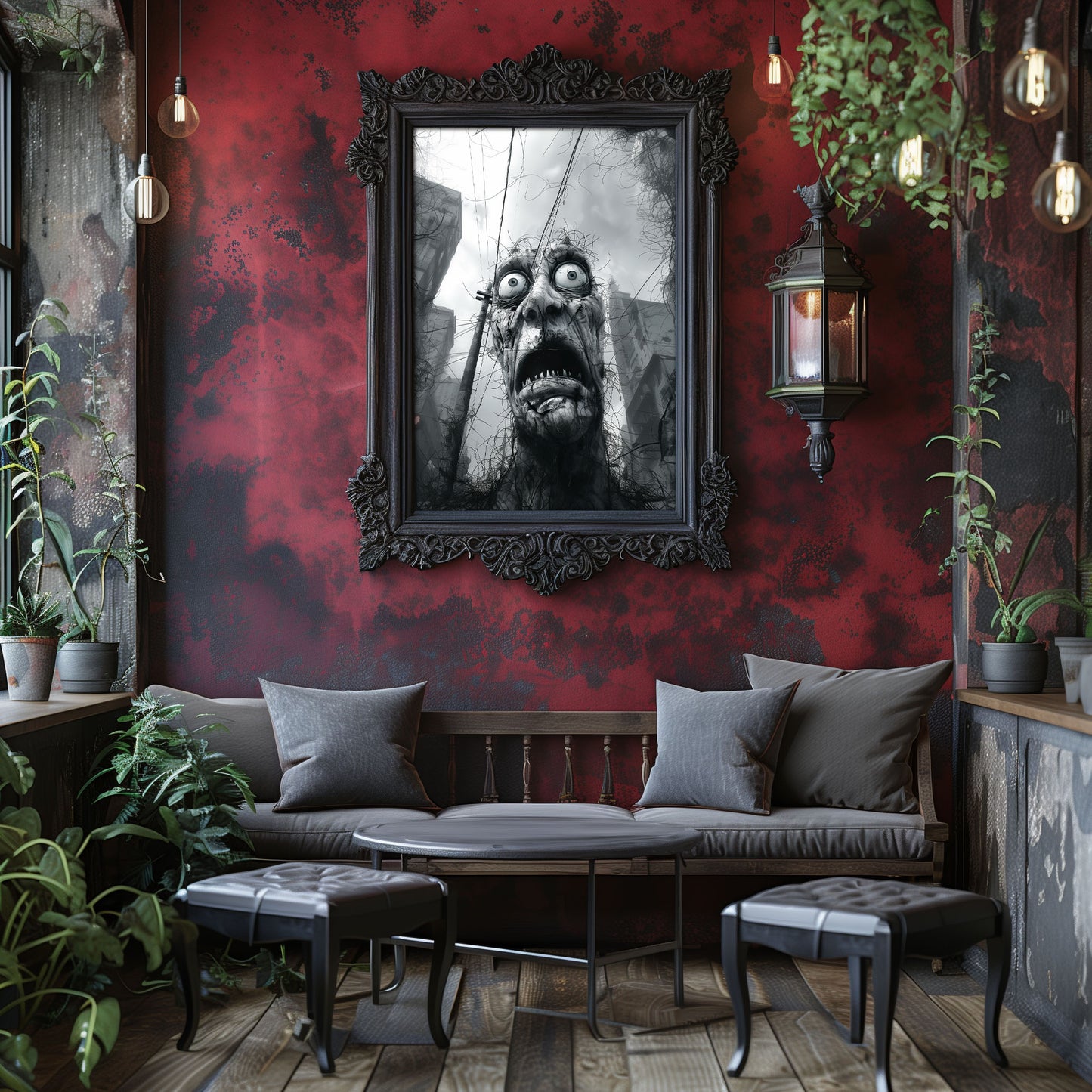 Eerie Wall Art - 'Look, There, It's Coming' Gothic Poster Print, Horror Artwork, Creepy Art