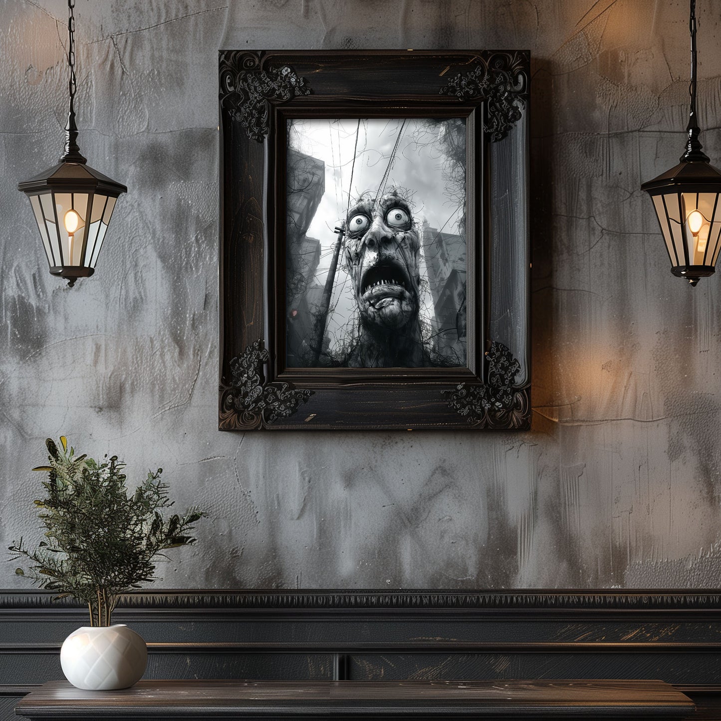 Eerie Wall Art - 'Look, There, It's Coming' Gothic Poster Print, Horror Artwork, Creepy Art