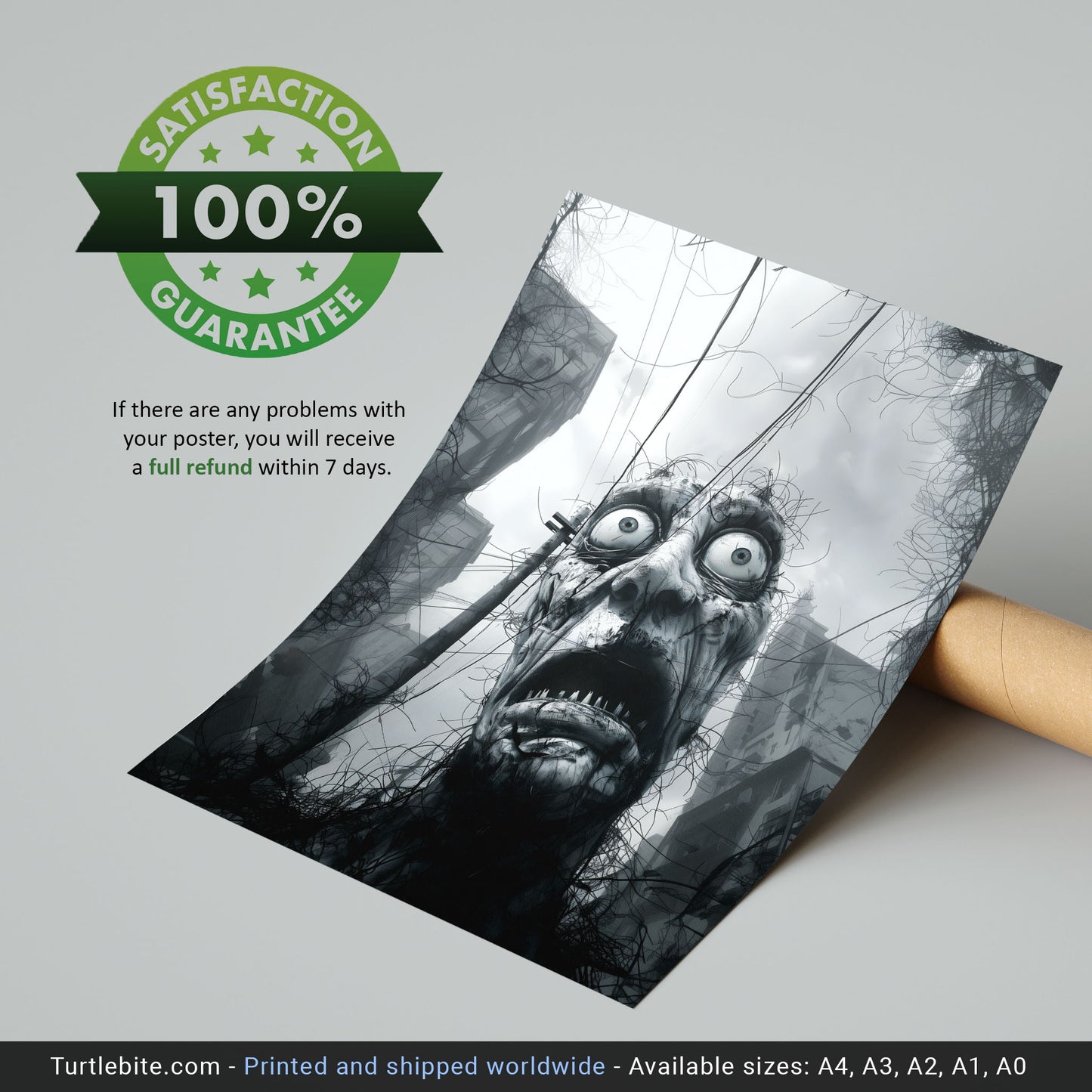 Eerie Wall Art - 'Look, There, It's Coming' Gothic Poster Print, Horror Artwork, Creepy Art