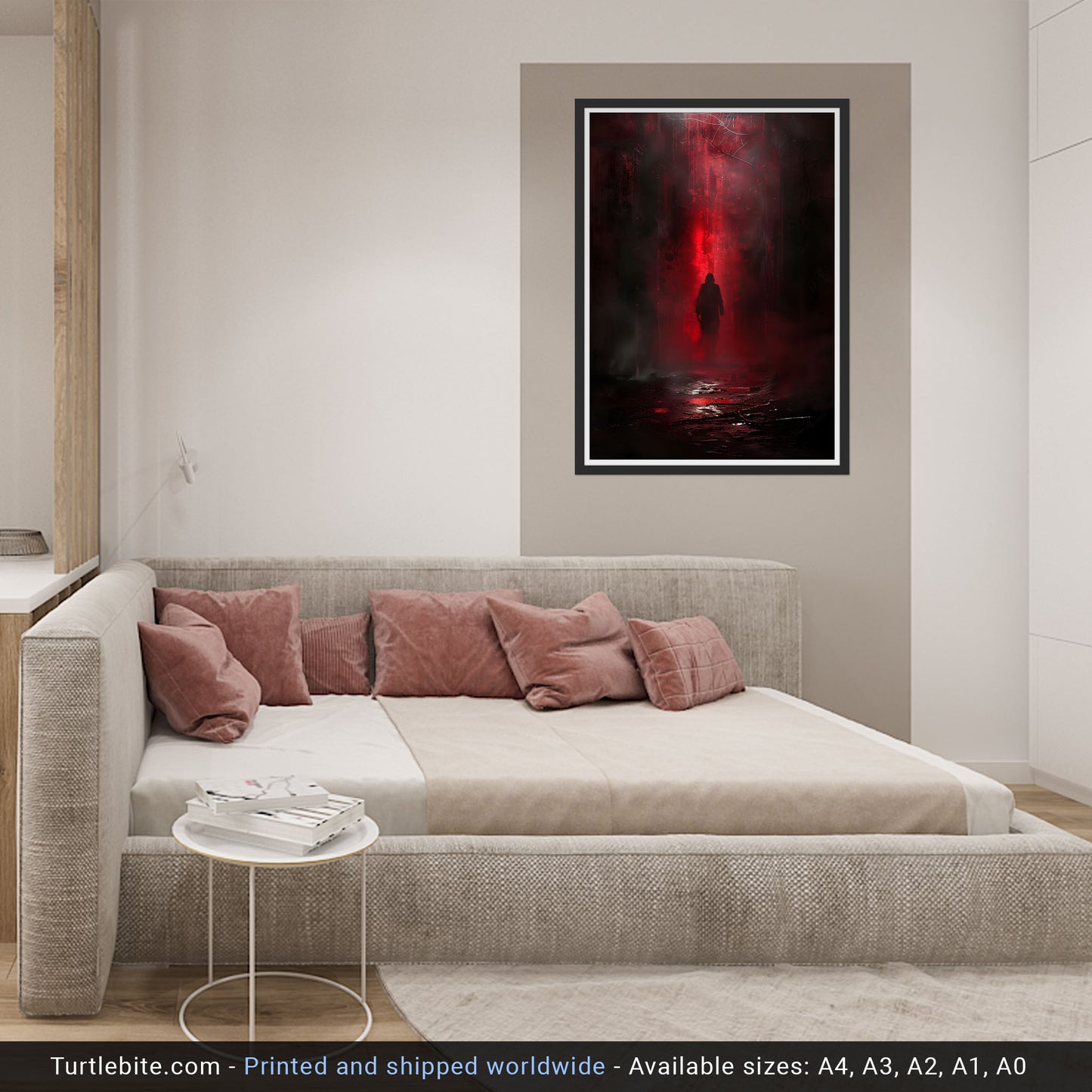Gothic Epic Poster - Mystical Creepy Wall Art - Dark Red Hue - Cinematic Print