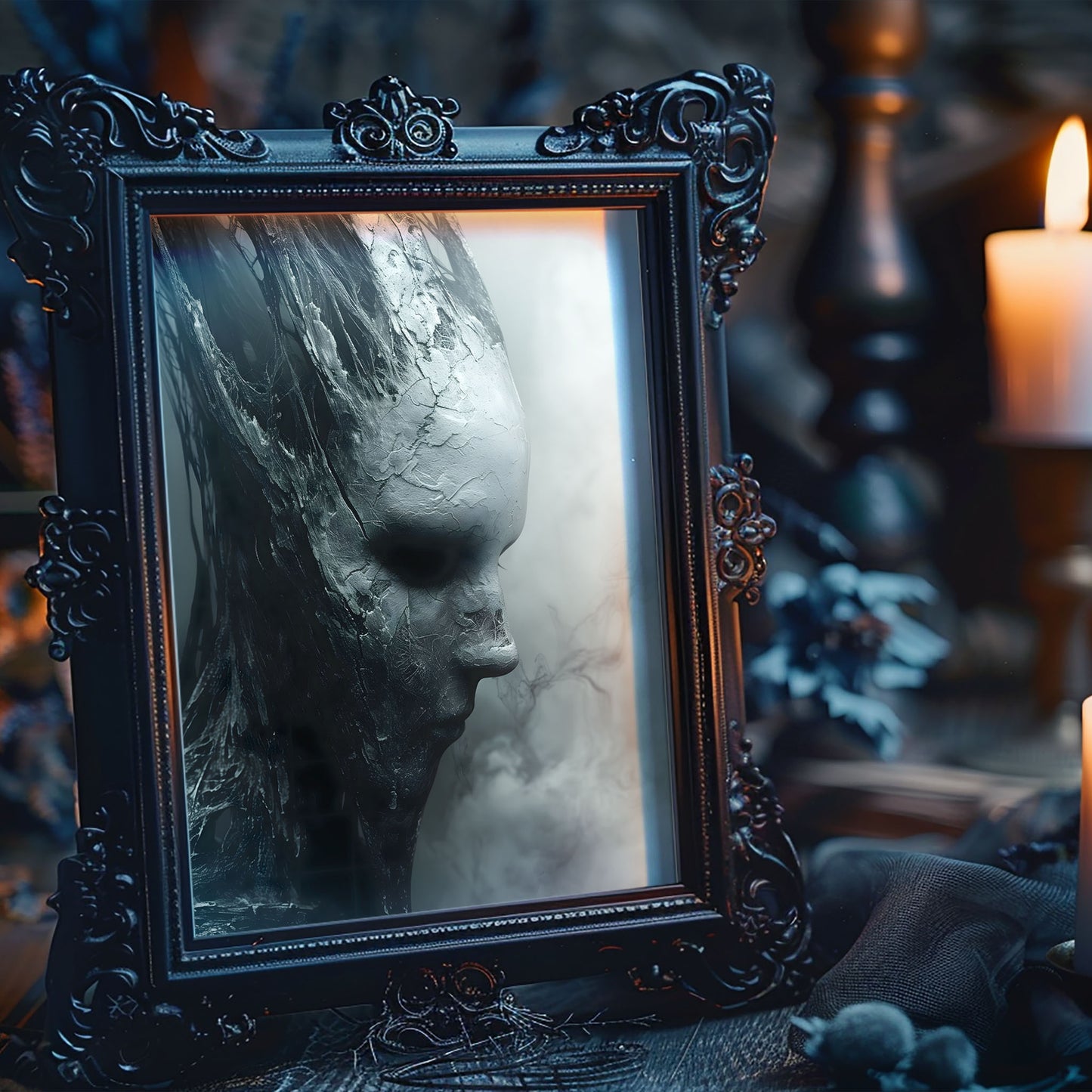 Gothic Face Off Poster: Creepy Wall Art for Dark Decor