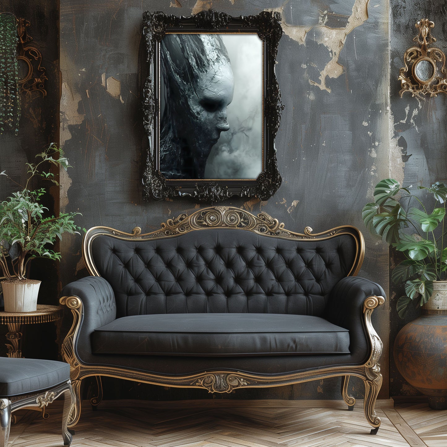 Gothic Face Off Poster: Creepy Wall Art for Dark Decor