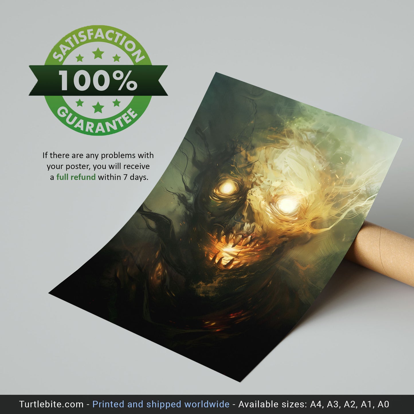 Gothic Fire Head Painting - Creepy Wall Art for a Haunting Home Decor