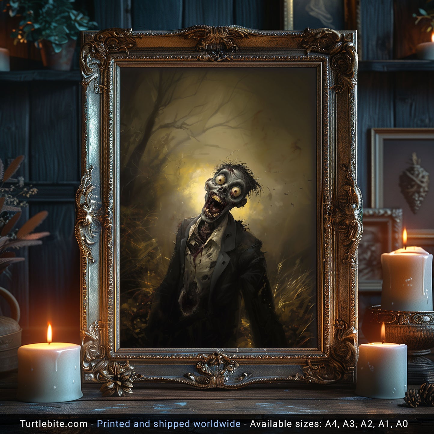 Hilarious Zombie Poster, Chilling Wall Decor, Dark and Creepy Posters, Gruesome Art Prints