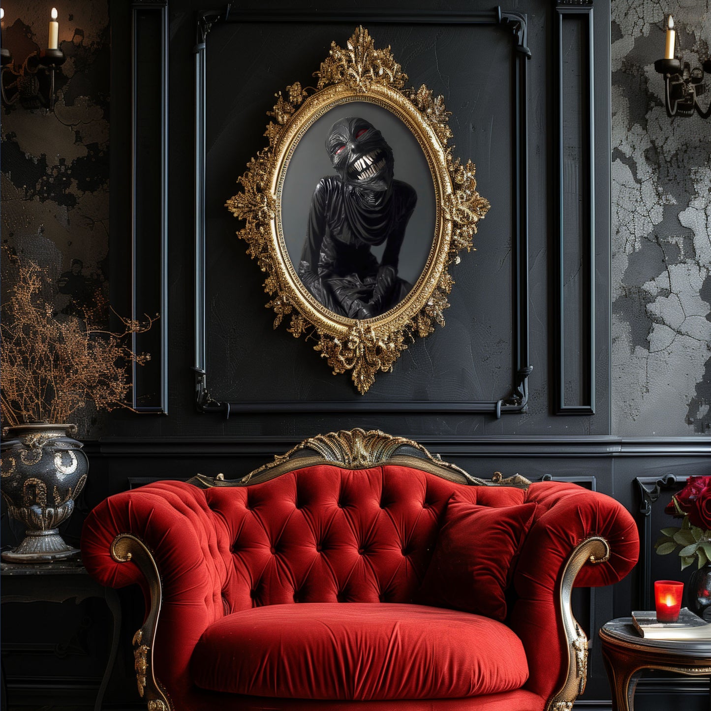Scary Bold Beauty Having Fun Poster - Gothic Dark Wall Art Print