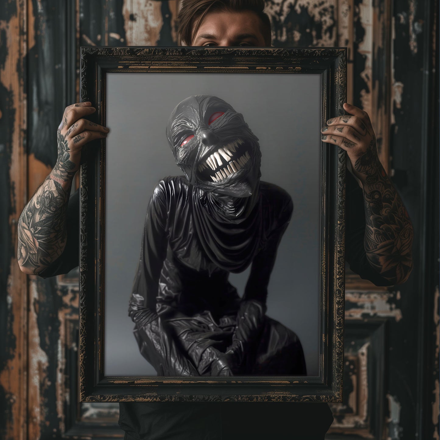 Scary Bold Beauty Having Fun Poster - Gothic Dark Wall Art Print
