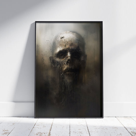 Scary Zombie Portrait Painting Poster - Eerie Whimsigoth Print