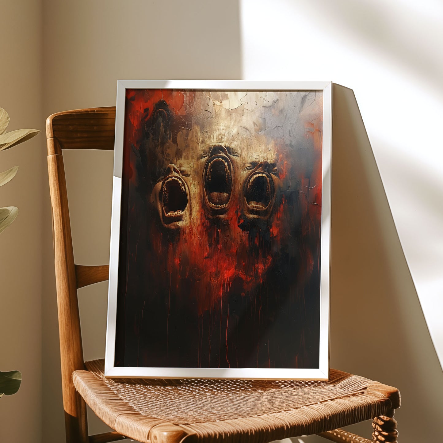 Screams from Hell Poster - Dark Gothic Oil Painting - Horror Art Print