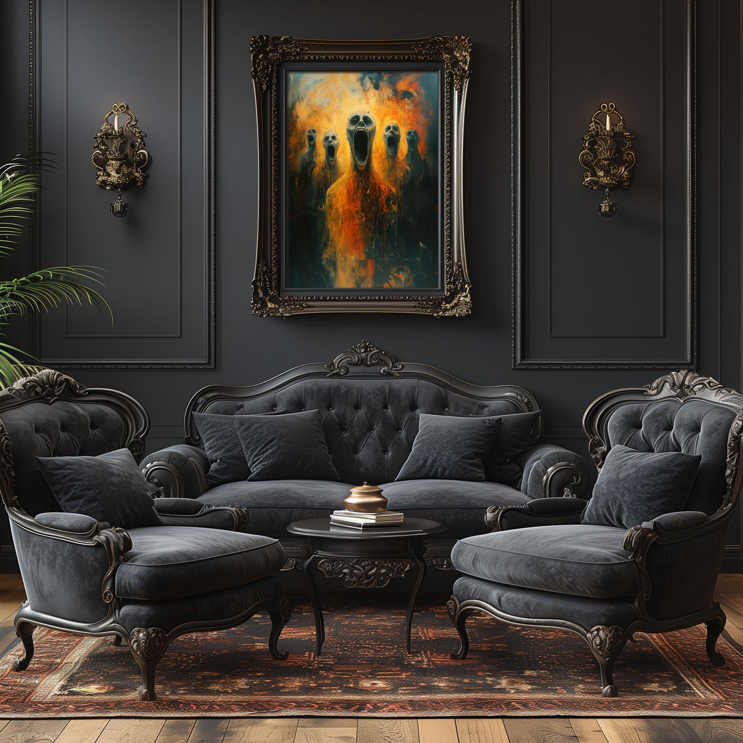 Screams from Hell Poster - Dark Gothic Painting - Horror Art Print
