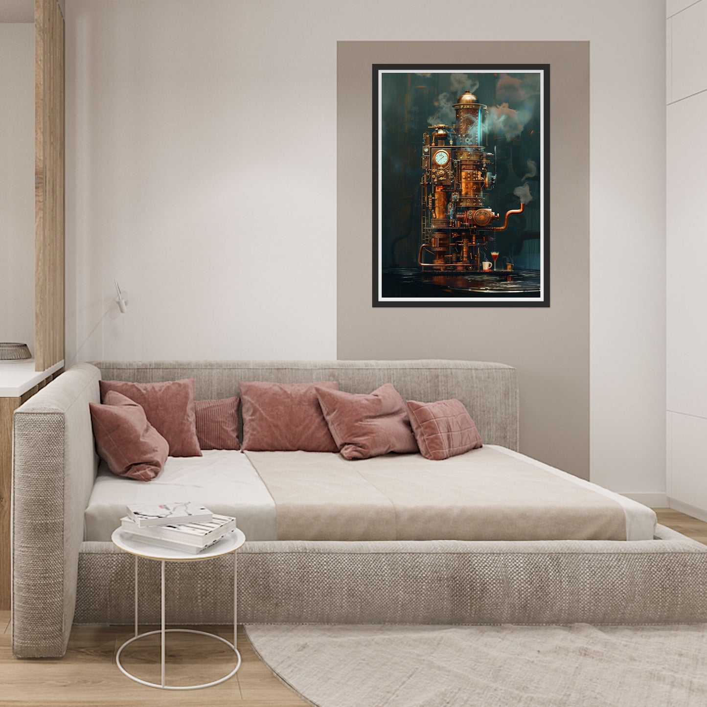 Victorian Steampunk Coffee Machine Poster - Gothic Wall Art for Coffee Lovers