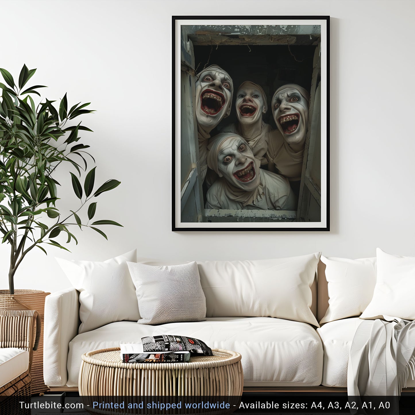 Tadaaa! Creepy Good Old Friends Party Poster - Dark Spooky Whimsigoth Eerie Wall Art - Dark Clowns Print