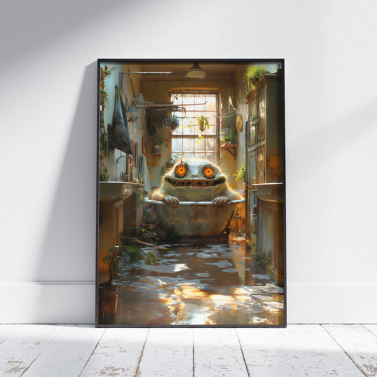Creepy Monster Having a Morning Bath in a Lost Place